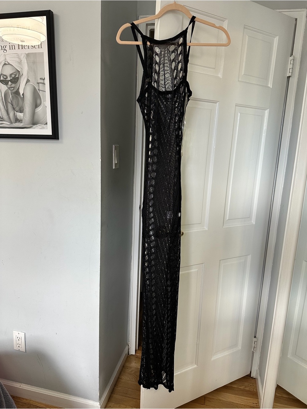 Black Crochet Maxi Dress - Women